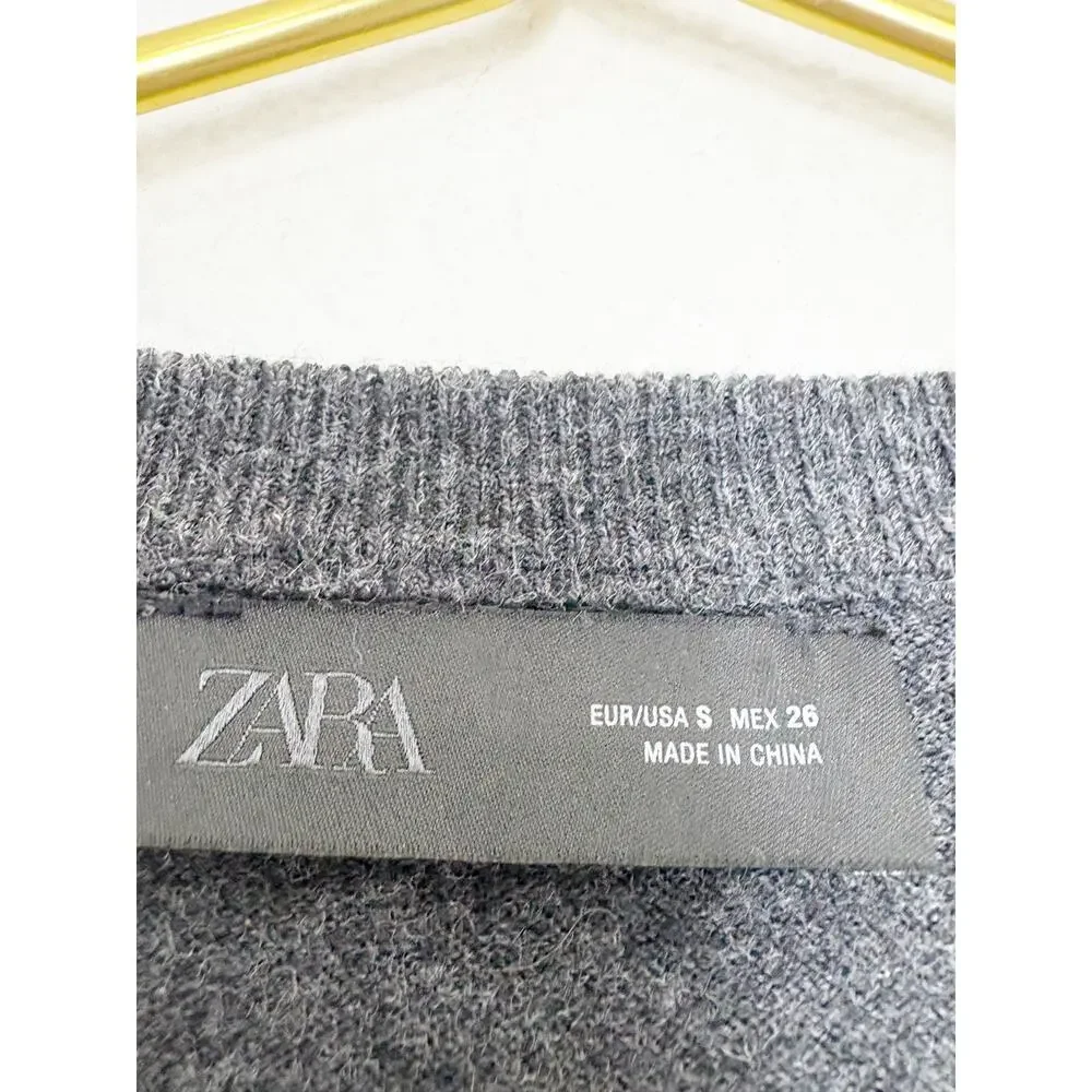Zara Long Lace Combination Knit Jumper Sweater Size Small Oversized 2756/152